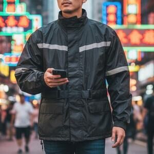 Mens Coat Size Large Motocross Street Bike Waterproof Reflective Everyday